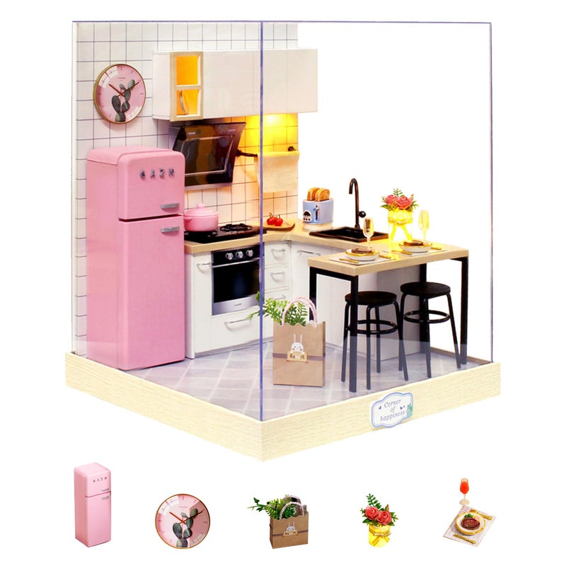 Flever Dollhouse Miniature DIY House Kit Creative Room with Furniture for Romantic Artwork Gift (Taste of Life) - Image 1